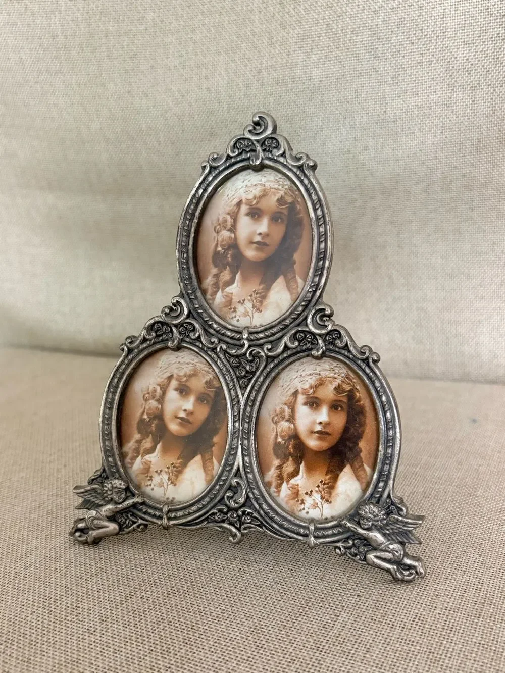 Vintage Ornate Triple Picture Frame – Holds 3 Photos – Unused